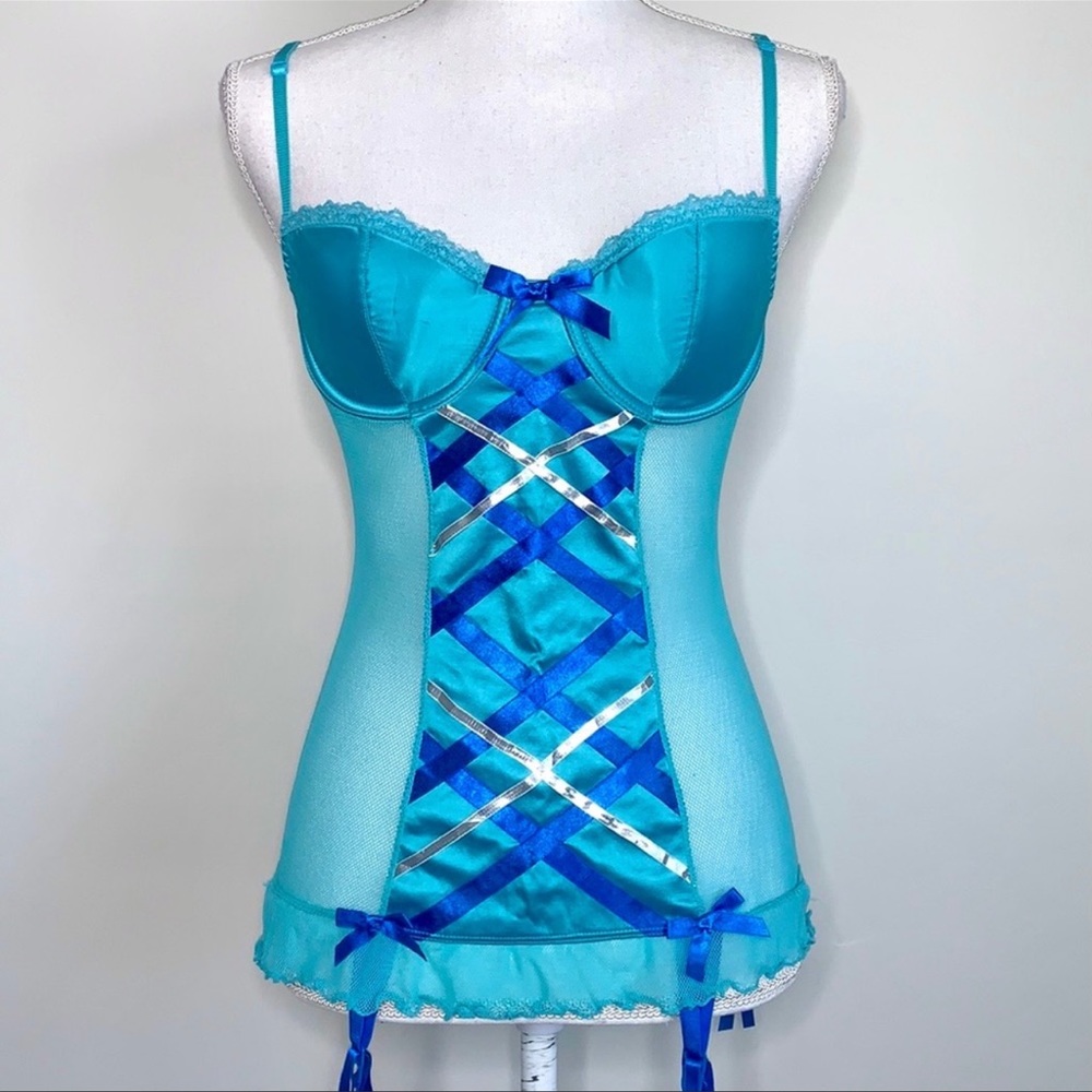 Victoria’s Secret Sexy Little Things Garter Slip Lingerie 34C Ribbon Design